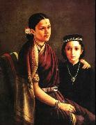 Raja Ravi Varma Mrs. Ramanadha Rao France oil painting artist